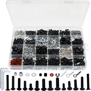 1000pcs Universal RC Screw Kit Screws Assortment Set, Hardware Fasteners for Traxxas Arrma Redcat Axial SCX10 HPI Losi 1/8 1/10 1/12 1/16 Scale RC Cars Trucks Crawler Parts, RC Screws