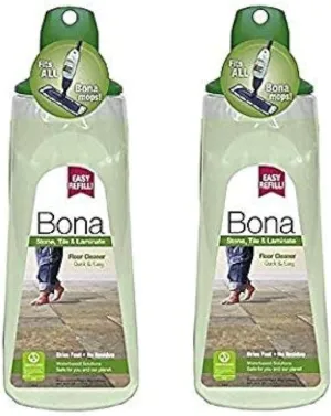 2 Pack of Bona Stone Tile & Laminate Floor Cleaner Refill Cartridge, 34 oz