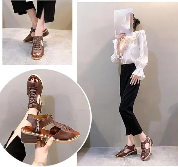 2025 Keilani Sandals-Keilan Women's Comfy Orthotic Sandals Peep Toe Cutout Zip Chunky Heeled Shoes Wedge Summer Shoes