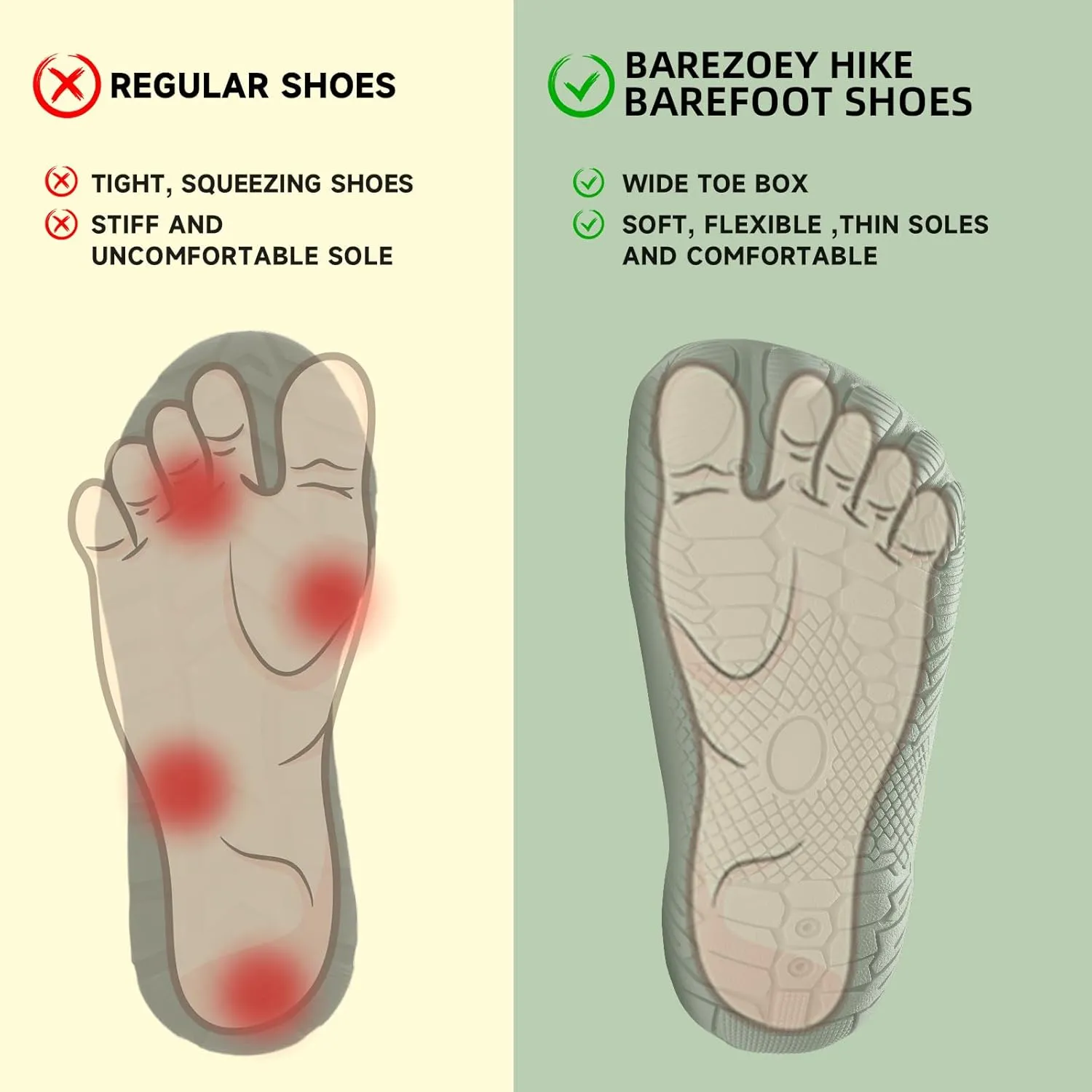 2025 New Barefoot Shoes for Women Mens,Hike Barefoot Shoes Womens Footwear,Comfortable & Non-Slip Barefoot Vitality Shoe Women's Athletic Footwear,Wide Toe Box Water Shoe for Women Men