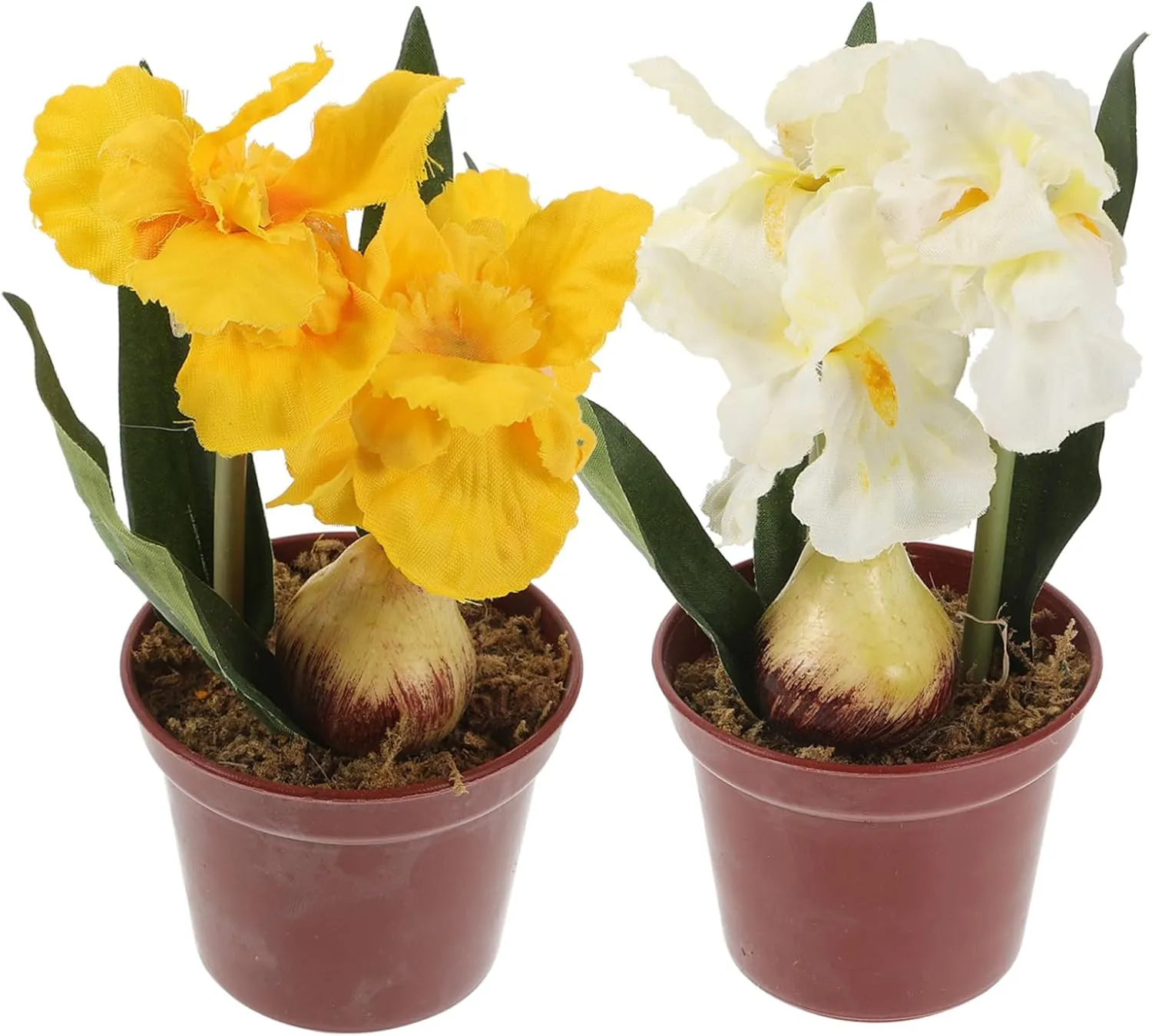 2Pcs Realistic Faux Flowers Indoor Plants for Home Decor Daffodil Decorations Sturdy and Lifelike