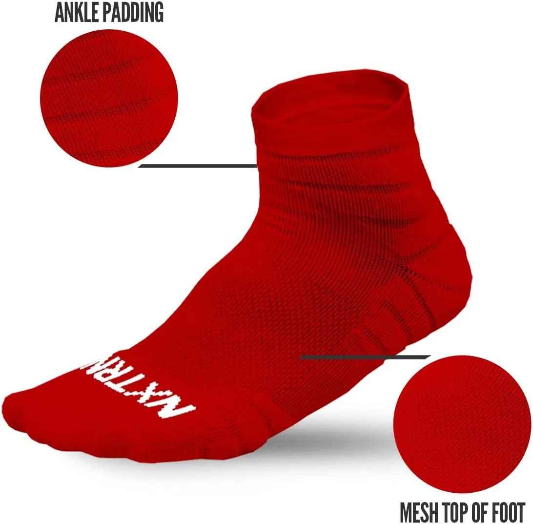 3 Pairs Nxtrnd Quarter Socks for Men & Boys, Padded Athletic Socks for Football