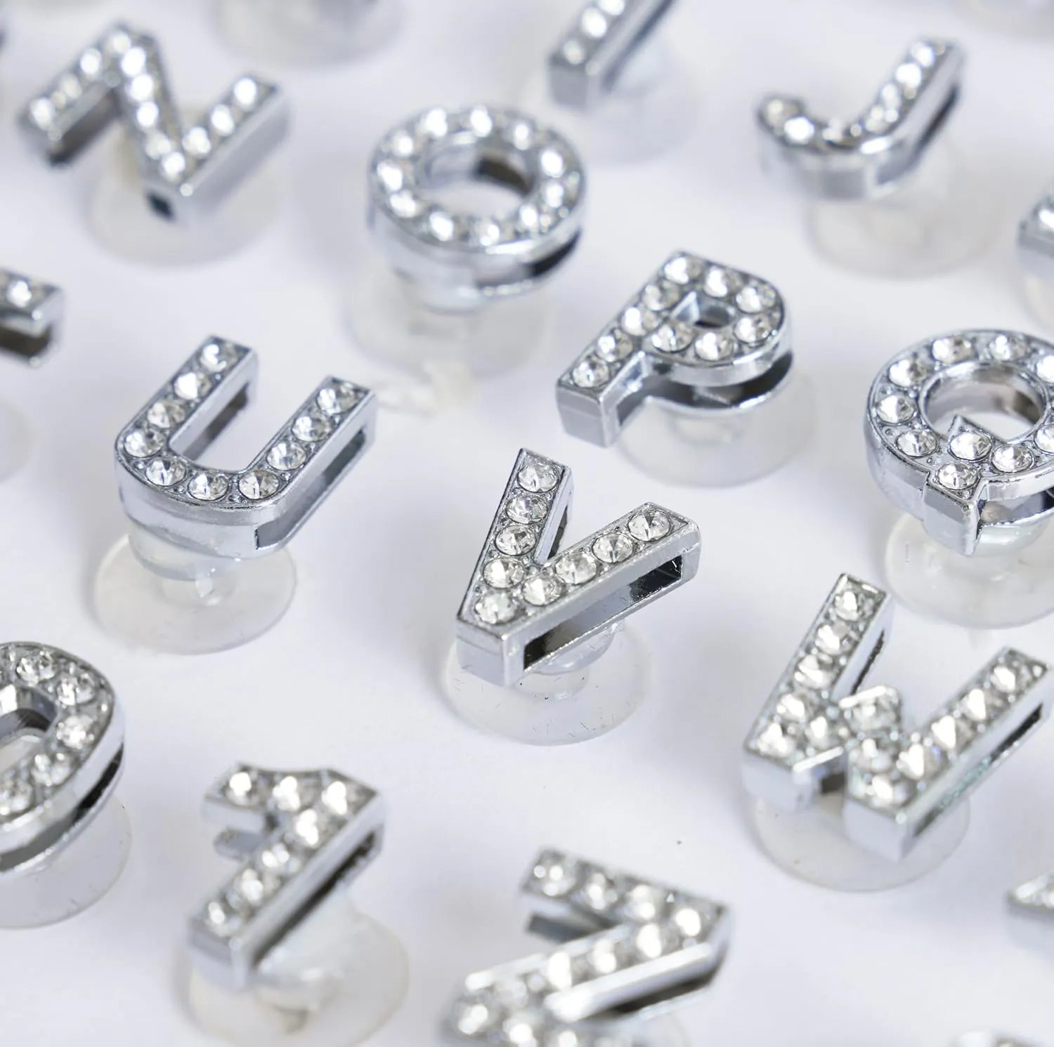 36 Pcs Bling Letter Charms for Clog Sandals Decoration - Fashion Crystal Diamond Charms for Women, Girl, Men, Boy - Party and Birthday Gifts