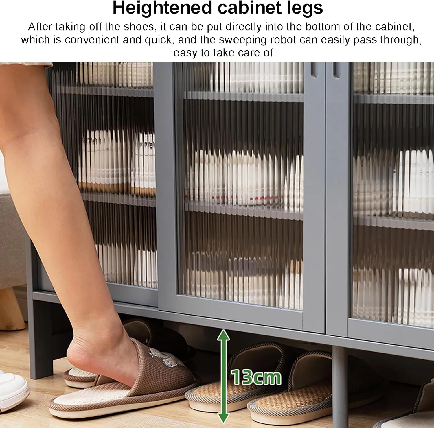 5 Tier Shoe Cabinet, Freestanding Bamboo Shoe Storage Cabinet with Sliding Doors,Modern Shoe Rack Organizers for Entryway Hallway Living Room Bathroom(117x32x106cm(46x12x42in), Walnut)