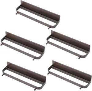 5Pcs Wall Mounted Slippers Rack Space Saving Shoe Organizer for Bathroom Easy Installation with Self Adhesive Hooks Stylish Wall Slippers Shelf Coffee Color for Hallway