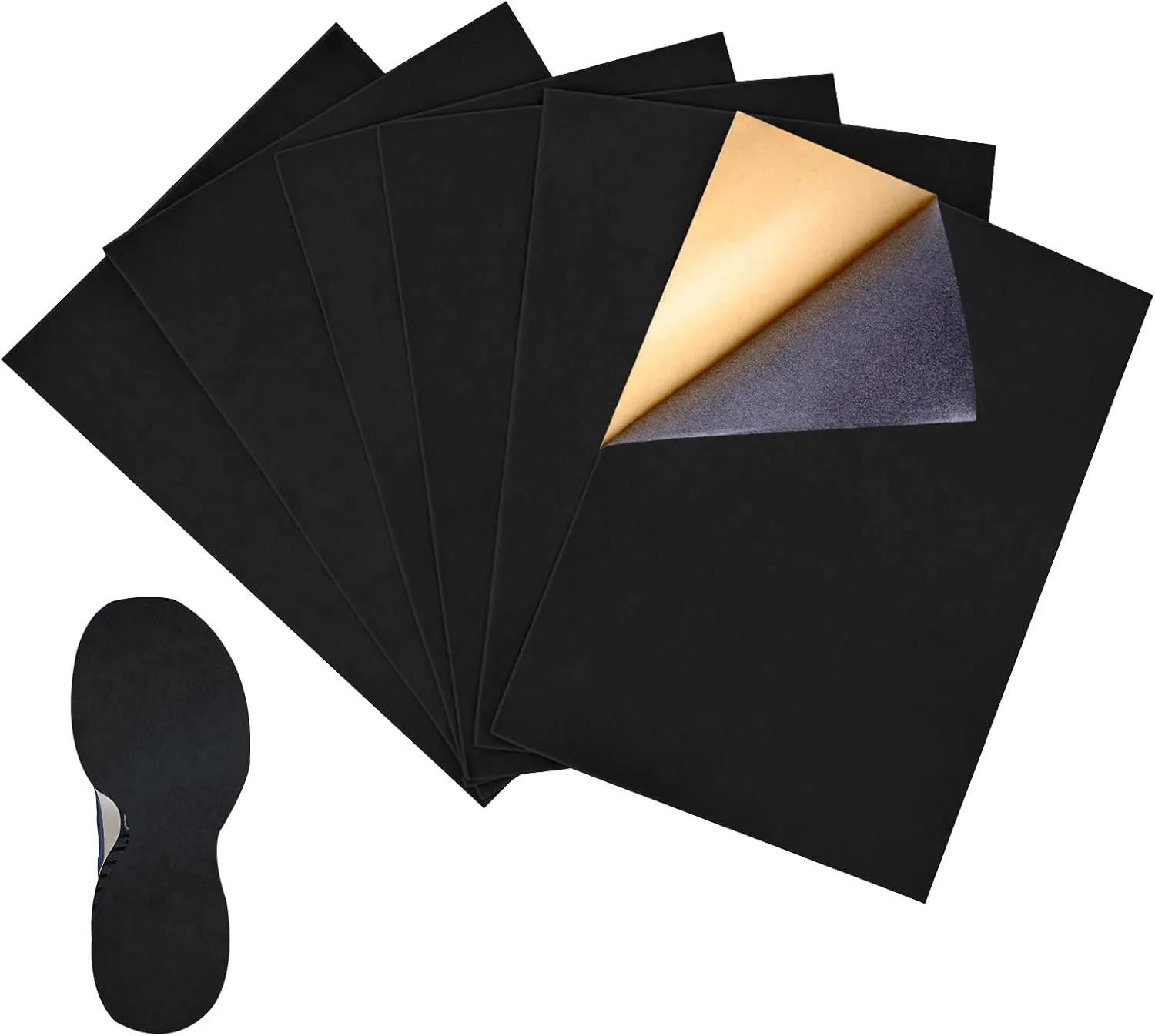 6 Pieces Stick-on Faux Suede Soles for Dance Shoes, Friction-reducing to Easy Rotation and Sliding on indoor Floors, Self Adhesive Replacement High-Heeled Shoe Slide Sole Sticker (Black)