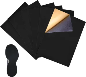 6 Pieces Stick-on Faux Suede Soles for Dance Shoes, Friction-reducing to Easy Rotation and Sliding on indoor Floors, Self Adhesive Replacement High-Heeled Shoe Slide Sole Sticker (Black)
