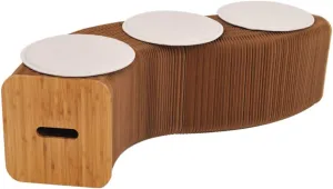 Accordion Paper Folding Sofa Chair,Versatile,Can Be Used As A Coffee Table,Shoe Change Stools and Benches,can Meet Your Various Needs,Brown