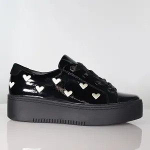 Ace of Hearts - Black Patent Ivory