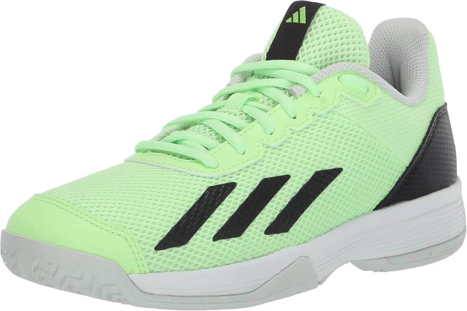 adidas Court Flash Sneaker, Green Spark/Aurora Black/Lucid Lemon, 12 US Unisex Little Kid