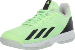 adidas Court Flash Sneaker, Green Spark/Aurora Black/Lucid Lemon, 12 US Unisex Little Kid