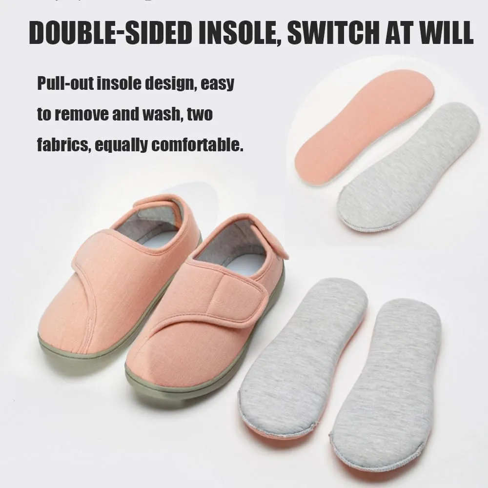 Adjustable Slippers, Shoes for Swollen Feet, Diabetic Edema Velcro Shoes, Suitable for Plantar Fasciitis, Bunions, Arthritis