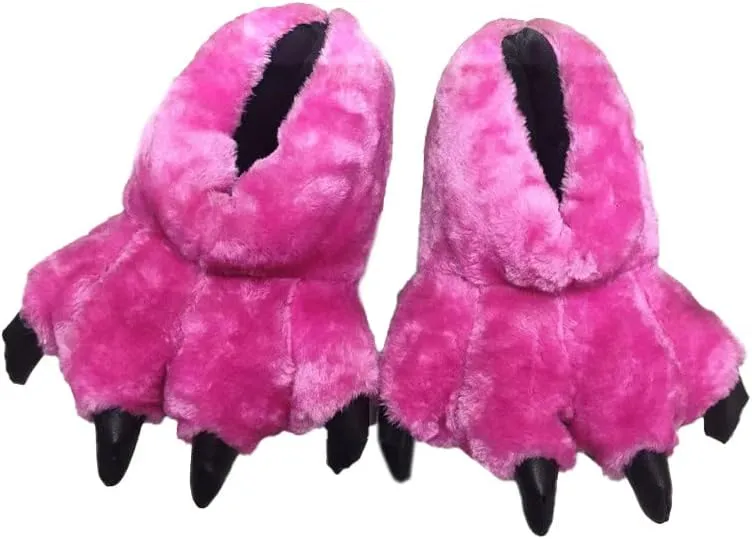 Adult Unisex Leopard Claw Slippers - Comfortable Warm Animal Slippers