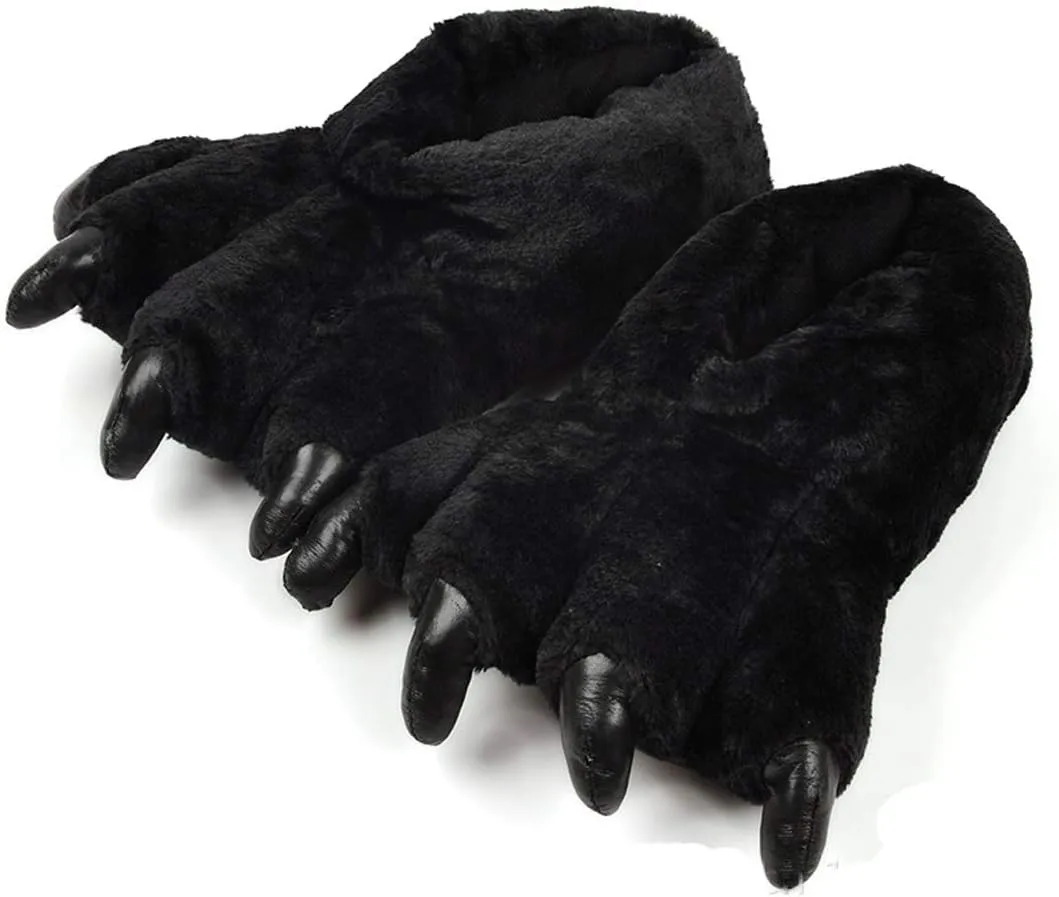 Adult Unisex Leopard Claw Slippers - Comfortable Warm Animal Slippers