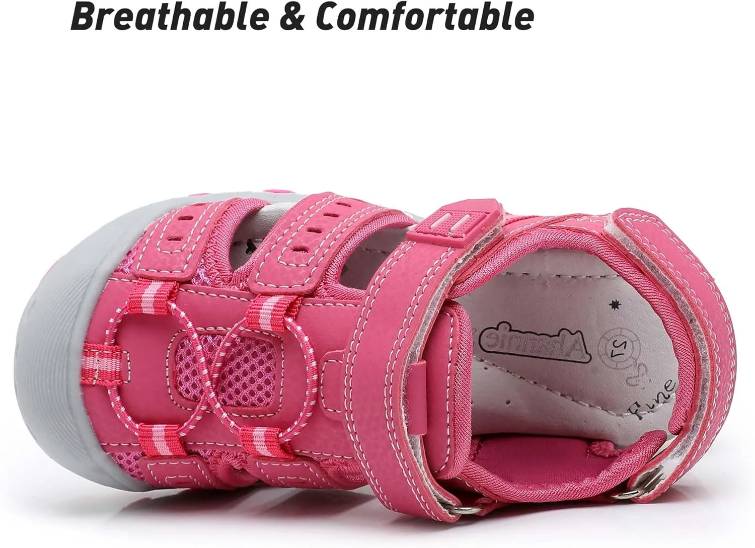 Ahannie Boys Girls Outdoor Sport Sandals,Kids Closed Toe Beach Sandals, Toddler Summer Shoes