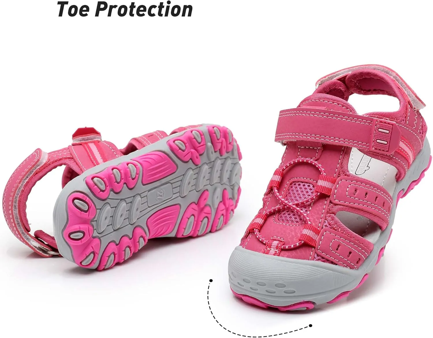 Ahannie Boys Girls Outdoor Sport Sandals,Kids Closed Toe Beach Sandals, Toddler Summer Shoes