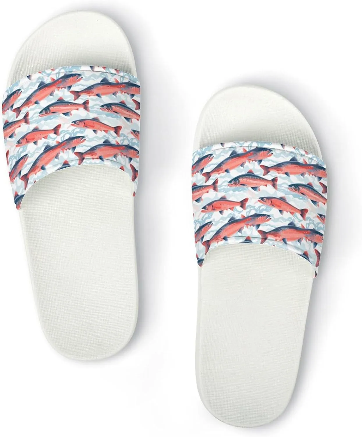 Alaska Wild Salmon Fish Women's House Sandals Non Slide Bathroom Beach Slippers for Men