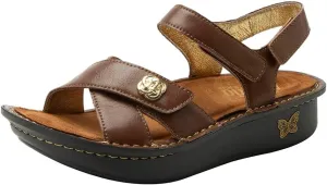 Alegria Women Kelsi Cross Strap Adjustable Leather Sandal