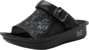 Alegria Womens Klover - Leather Adjustable Slide - Timeless Comfort, Arch Support and Stylish Women's Shoe for Easy Step In - Slip-Resistant - Nursing and Healthcare Professionals