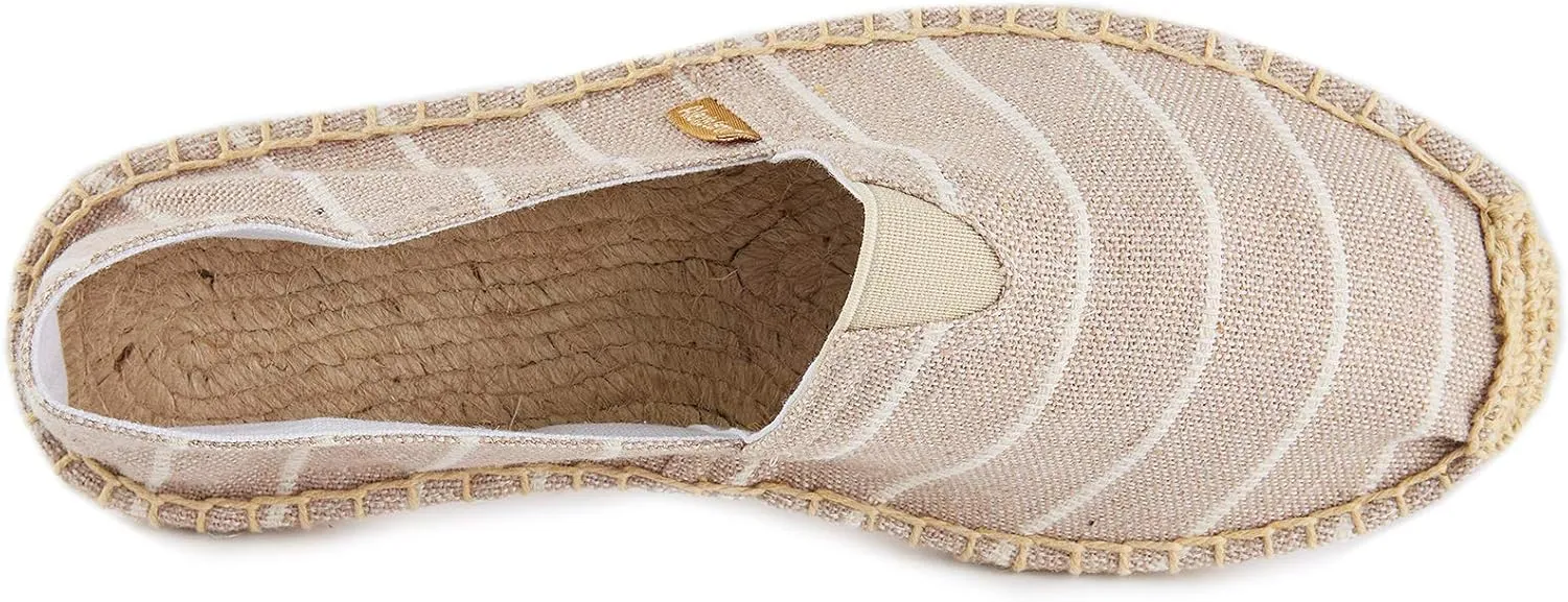 Alexis Leroy Women's Summer Stripe Canvas Flat Espadrilles