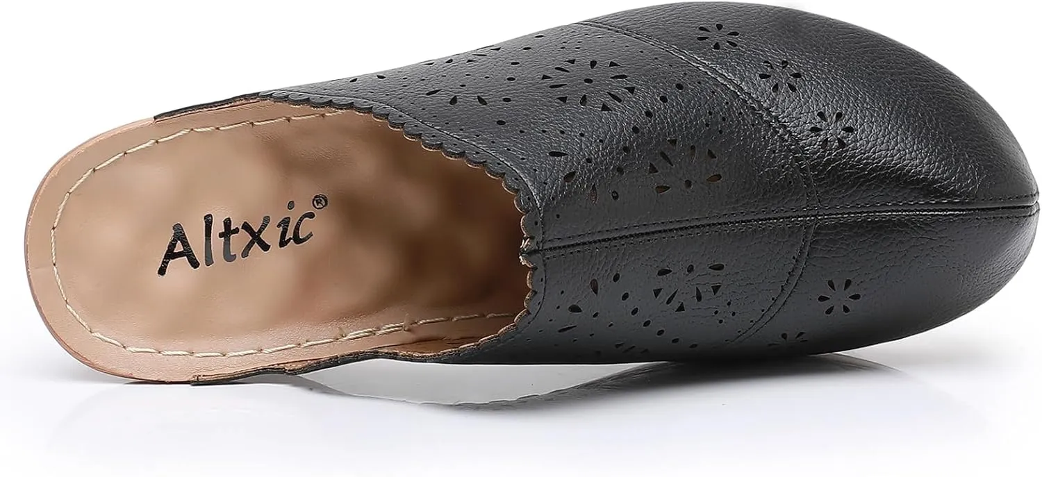 Altxic Women's Cut-Out Vamp Comfortable Slip On Open Back Mule Clogs