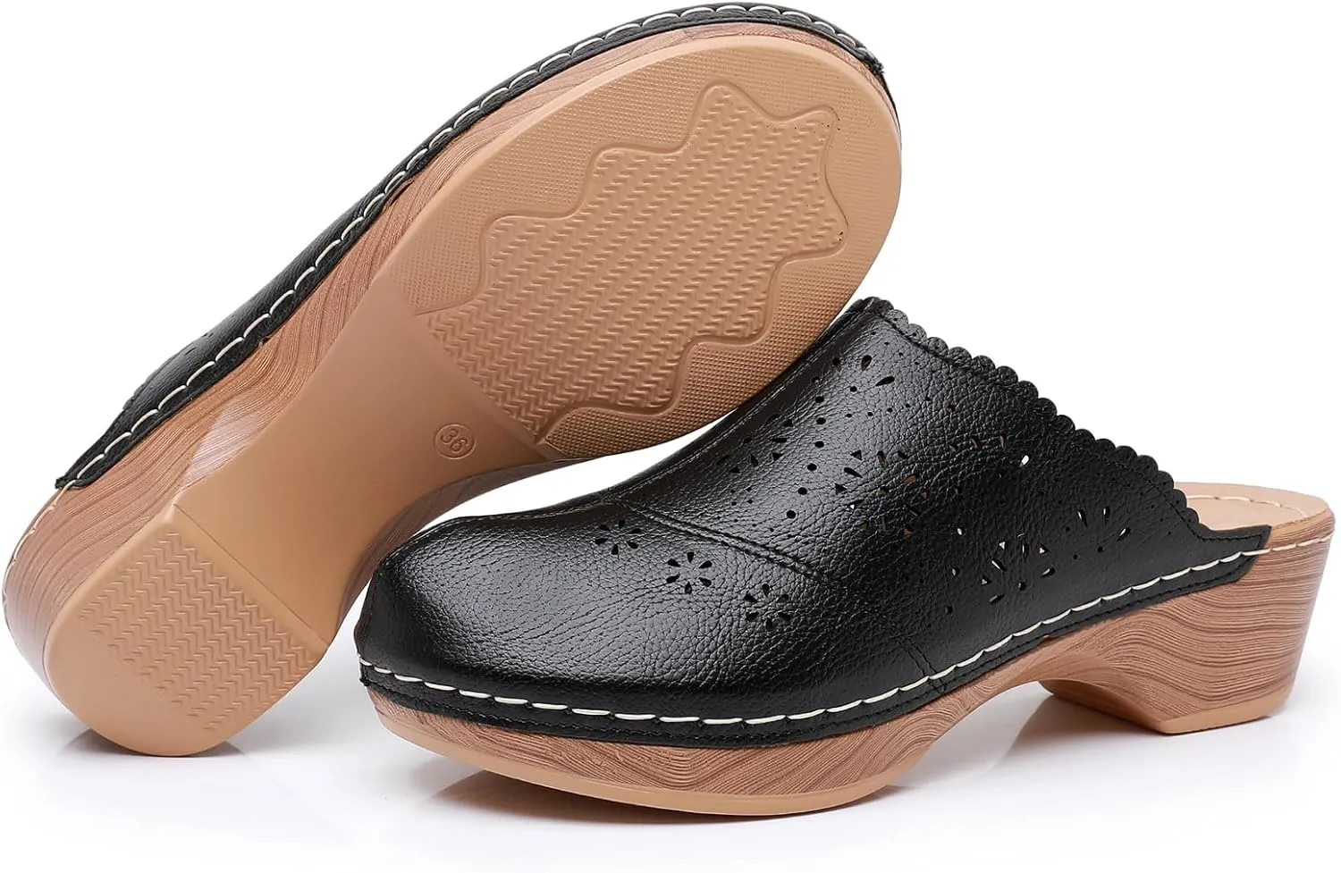 Altxic Women's Cut-Out Vamp Comfortable Slip On Open Back Mule Clogs