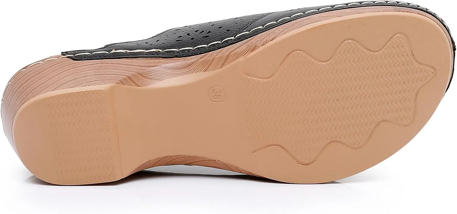Altxic Women's Cut-Out Vamp Comfortable Slip On Open Back Mule Clogs