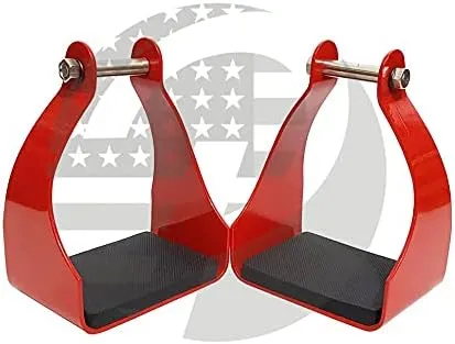 Aluminum Trail Stirrups Western Horse Endurance Stirrups RED 2.25 Inch Neck