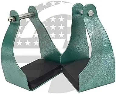 Aluminum Trail Stirrups Western Horse Endurance Stirrups Texture Green 2.25 Inch Neck