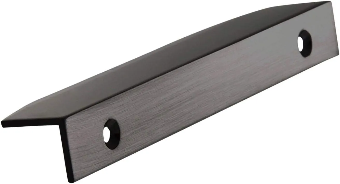 Amerock | Cabinet Edge Pull | Black Chrome | 4-3/16 inch (106 mm) Center to Center | Aloft | 1 Pack | Drawer Pull | Drawer Handle | Cabinet Hardware