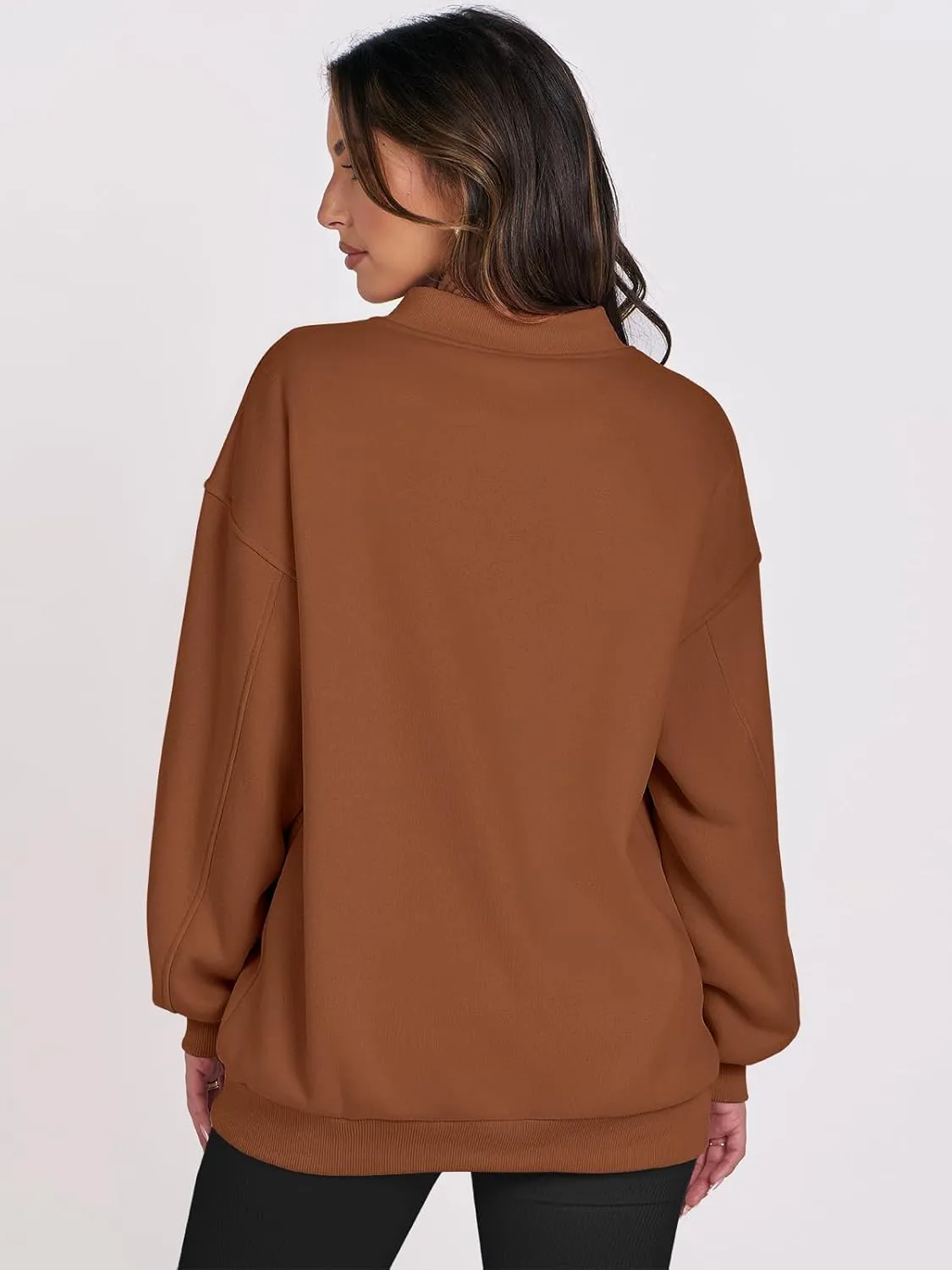 ANRABESS Womens Oversized V Neck Sweatshirt Fleece Long Sleeve Hoodies Pullover Comfy Top Outfits 2024 Teen Preppy Clothes