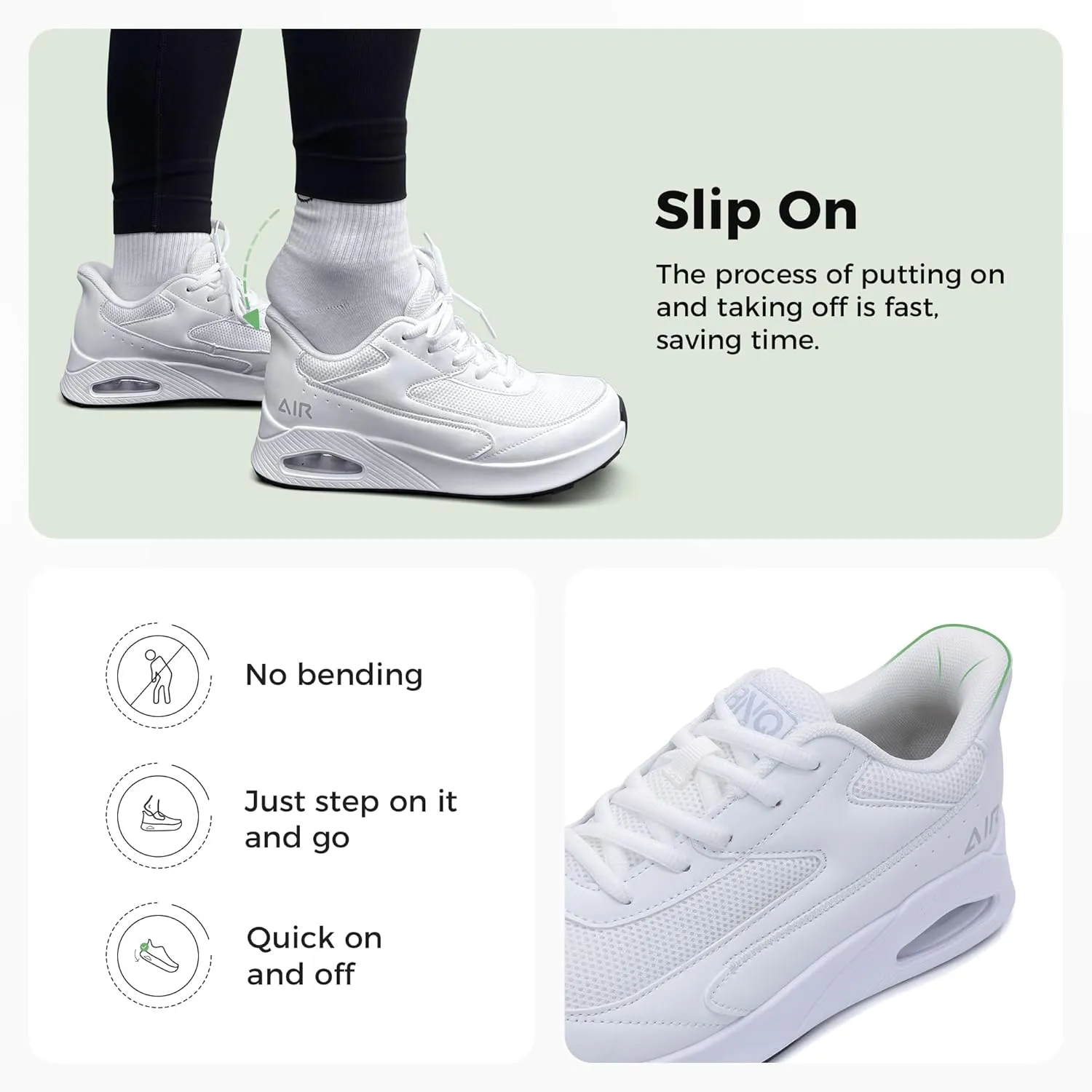 Artlea Wide Toe Box Walking Shoes Women Plantar Fasciitis Orthotic Sneakers Tennis Air Running Shoes Slip On Comfortable Sneakers US 6-11