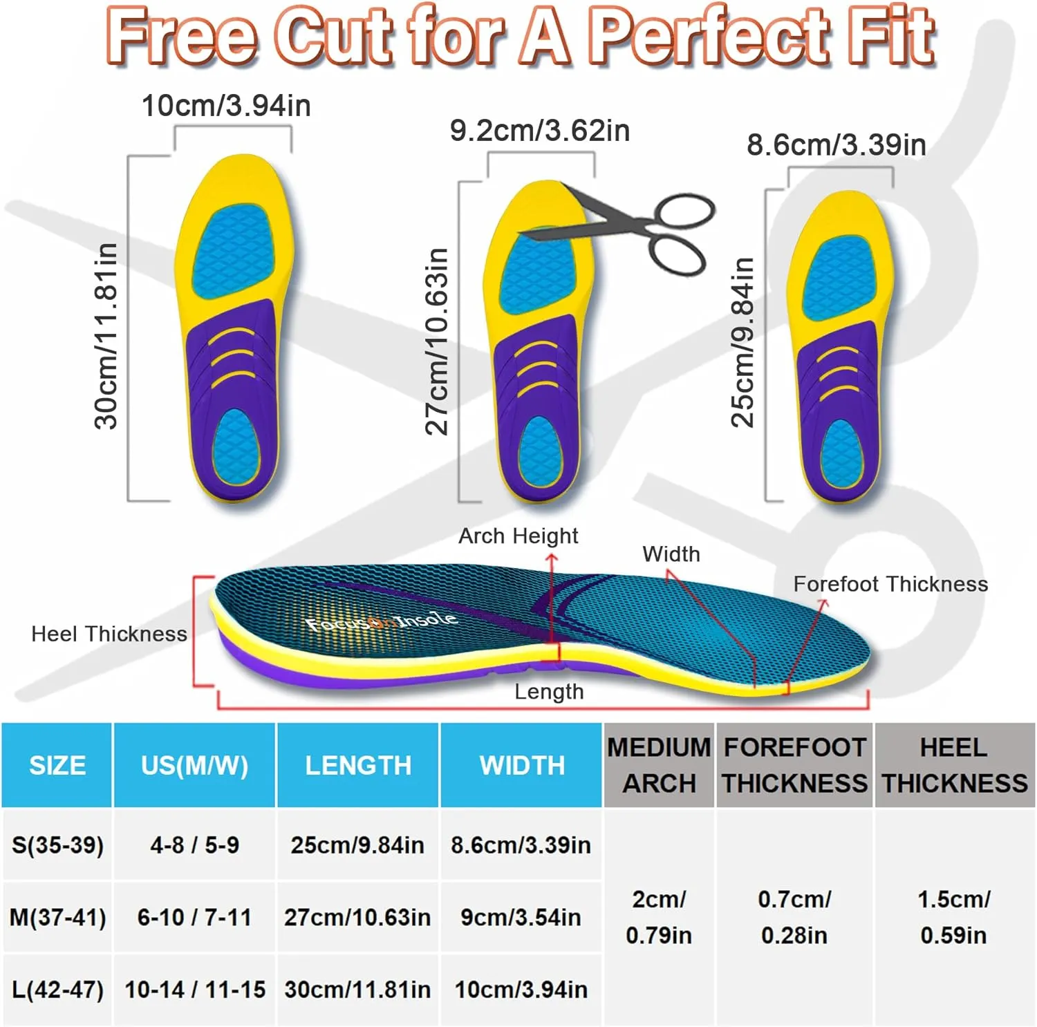 Athletic Shoe Insoles Men Women, 240  lbs Plantar Fasciitis Strong Arch Support Insoles, Ideal for Active Sports Walking Running Training, Orthotic Work Boot Inserts for Standing All Day Pain Relief