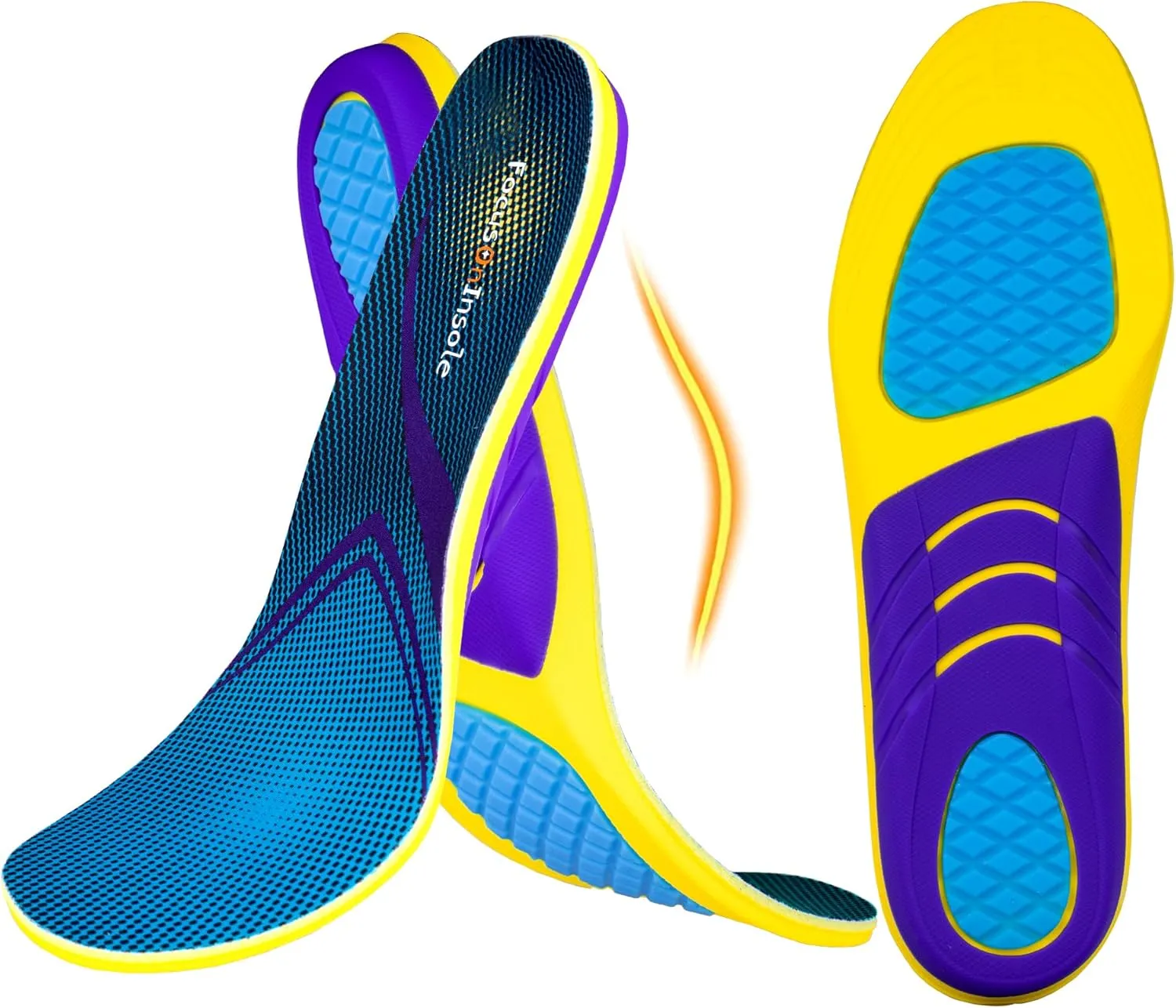 Athletic Shoe Insoles Men Women, 240  lbs Plantar Fasciitis Strong Arch Support Insoles, Ideal for Active Sports Walking Running Training, Orthotic Work Boot Inserts for Standing All Day Pain Relief