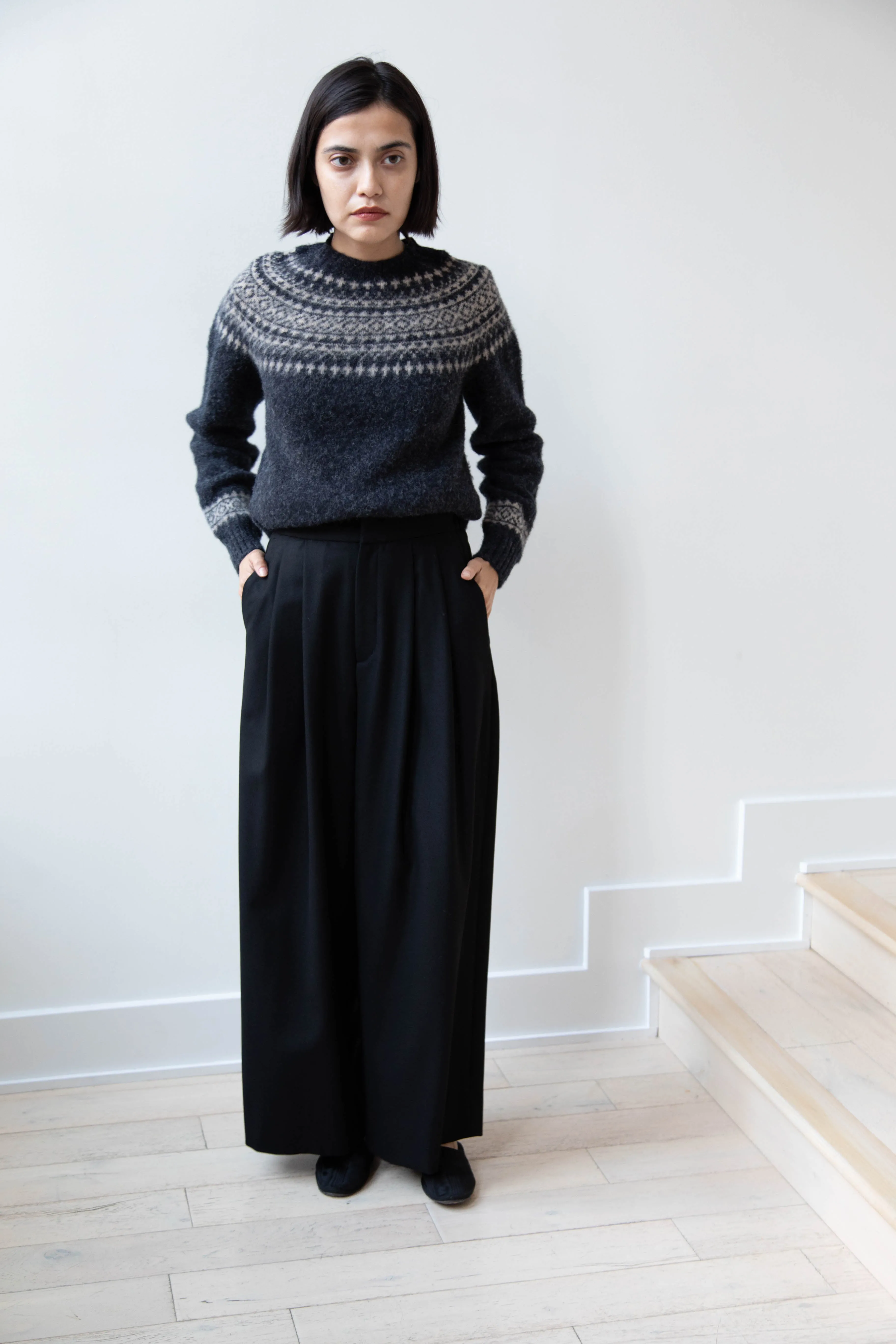 Aton | Wide Easy Pants in Black