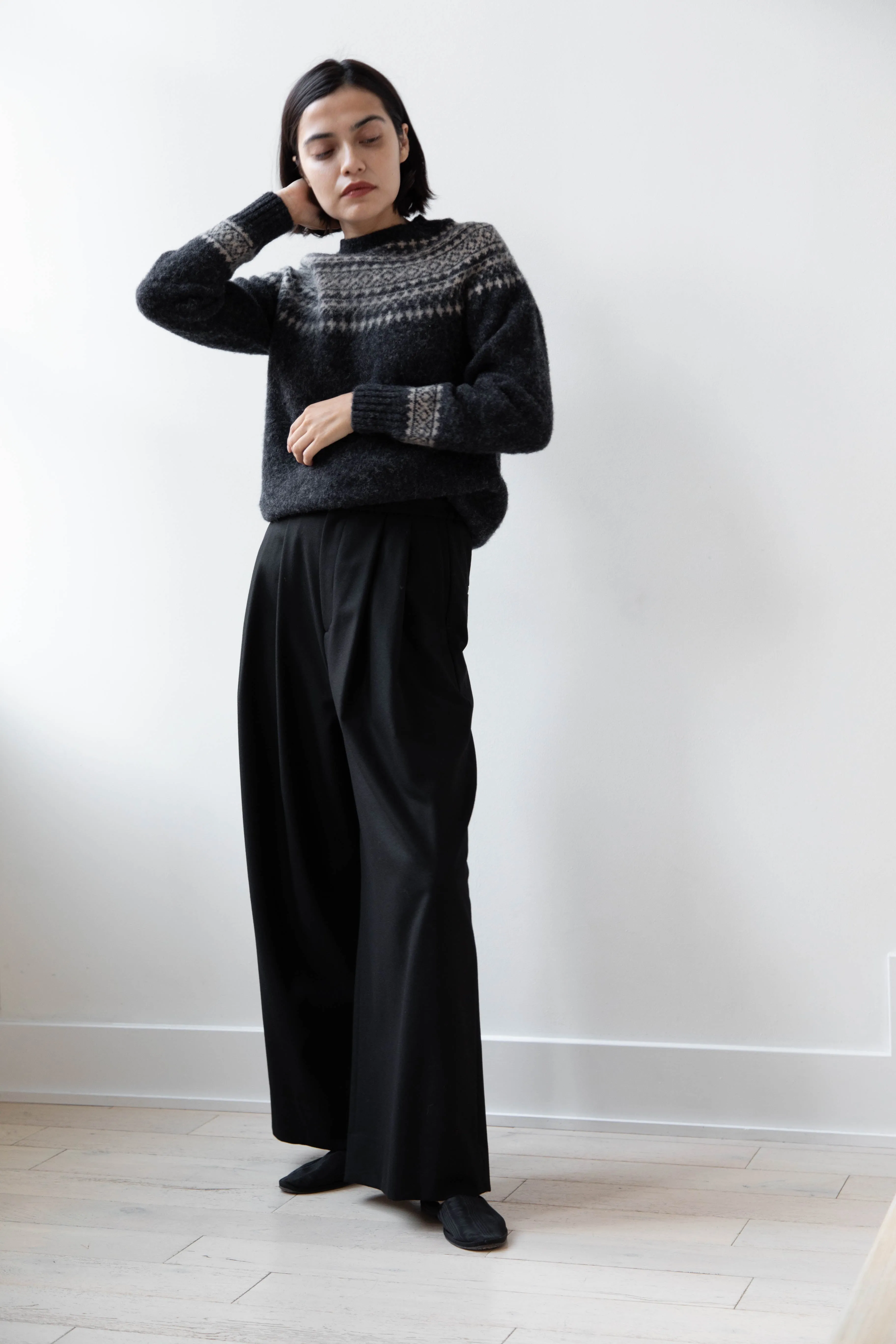 Aton | Wide Easy Pants in Black