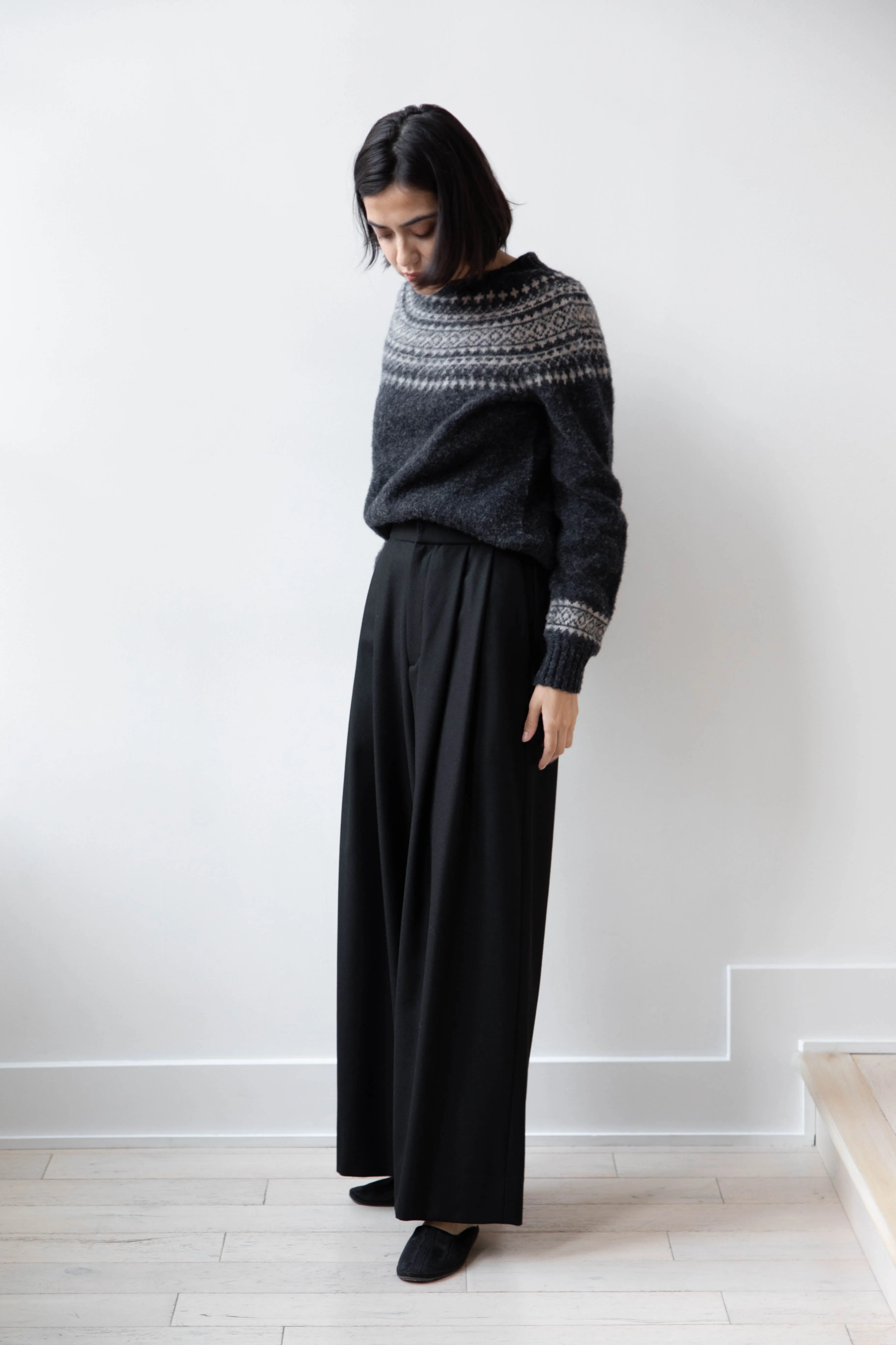 Aton | Wide Easy Pants in Black