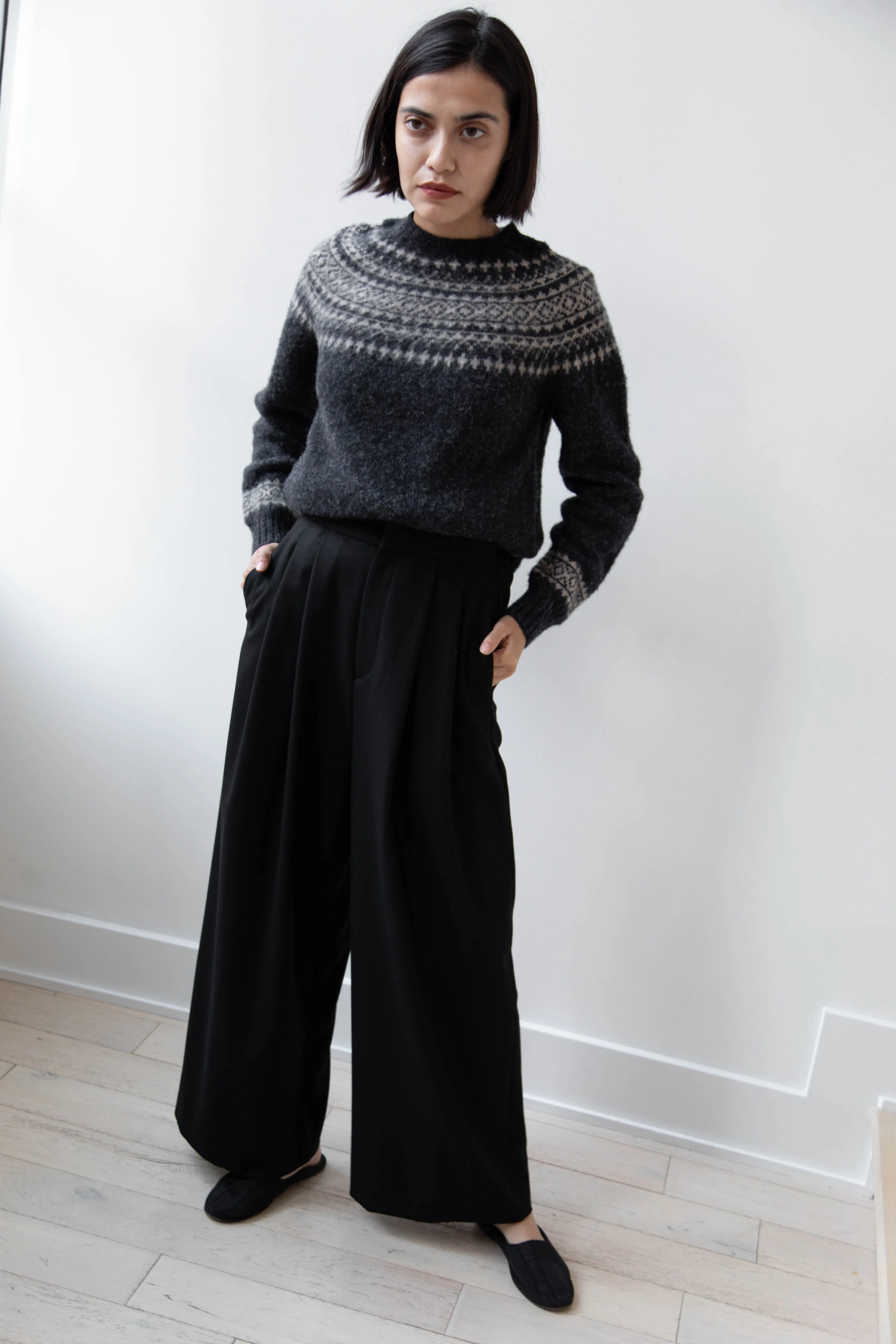 Aton | Wide Easy Pants in Black