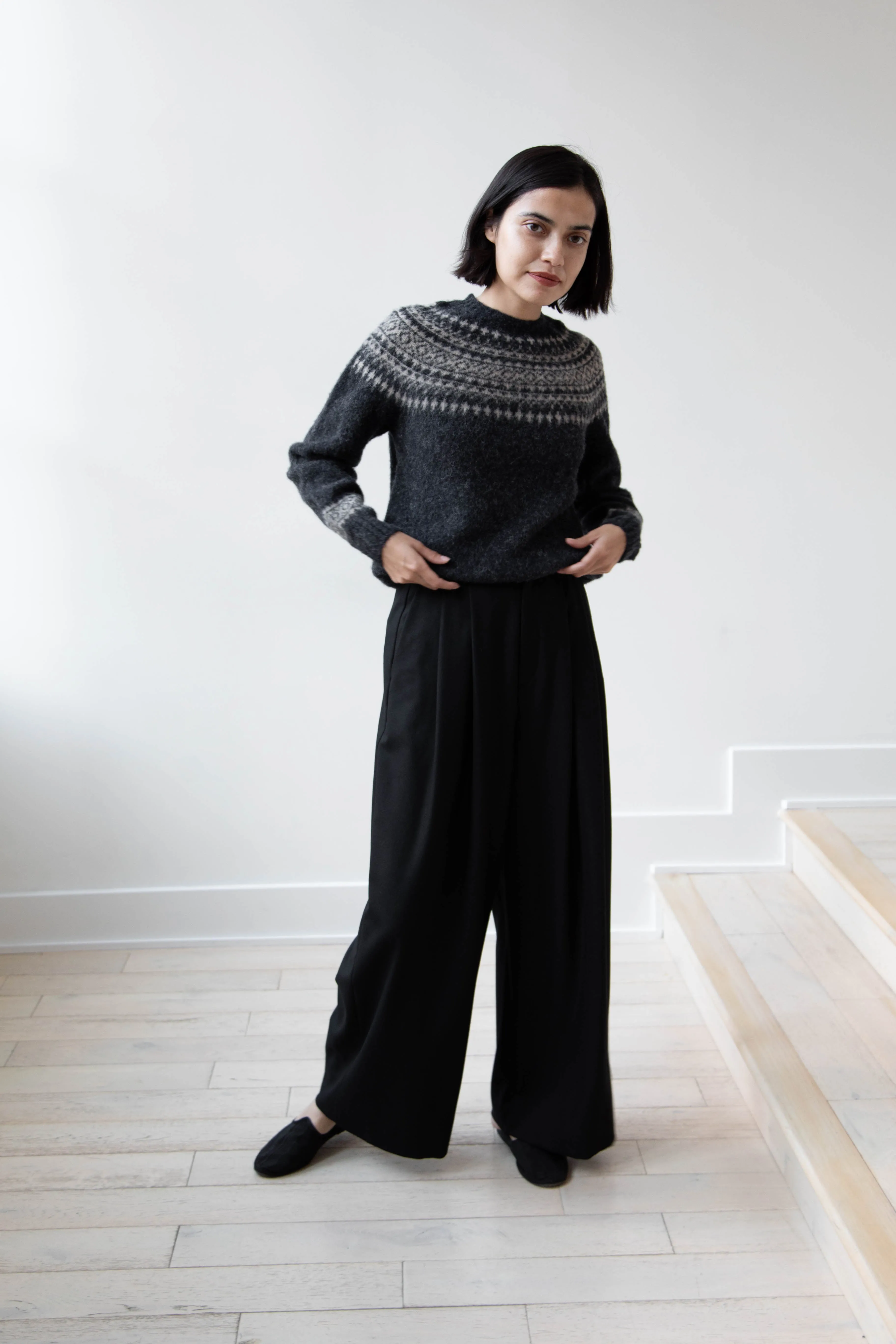 Aton | Wide Easy Pants in Black