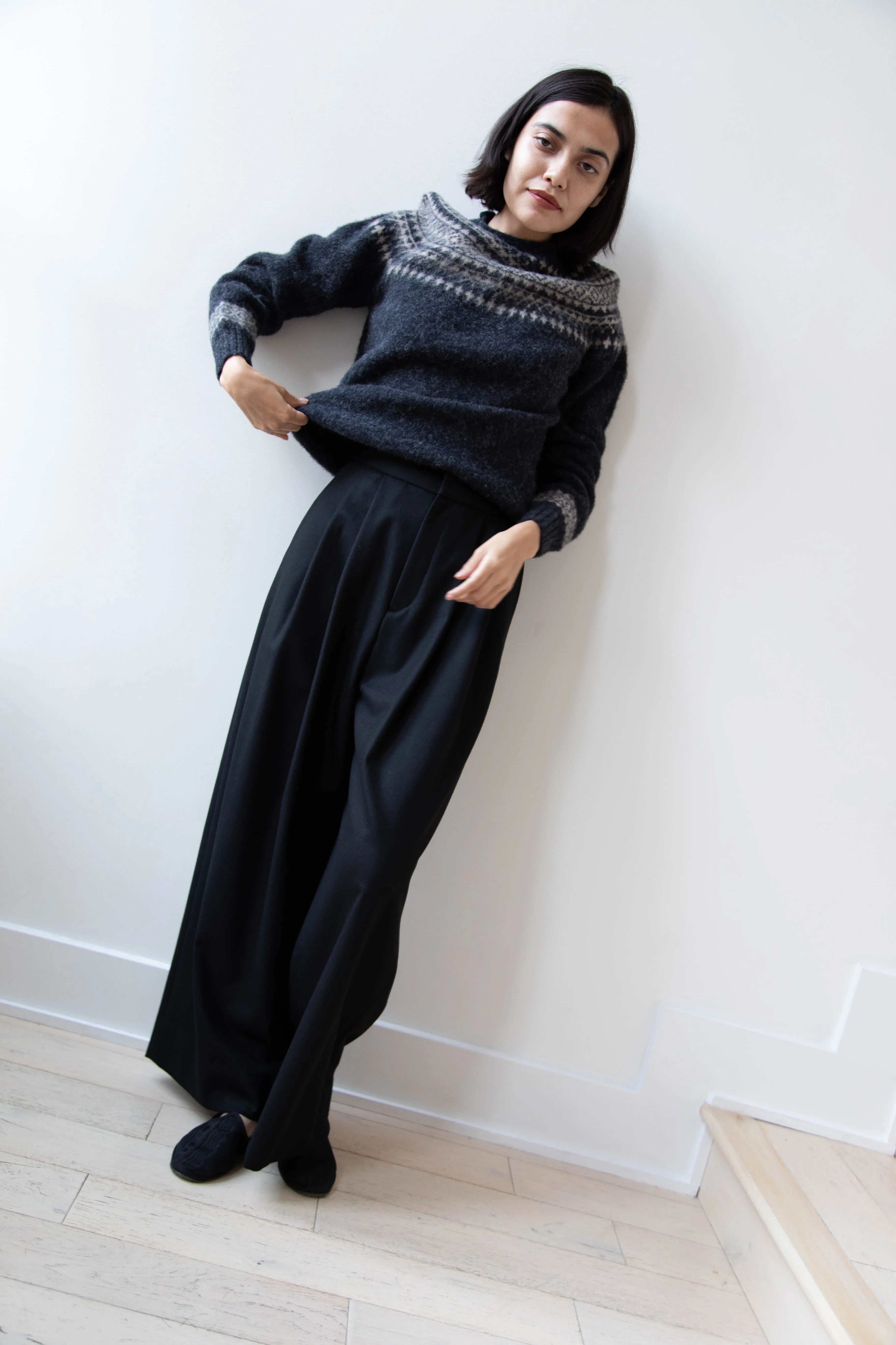 Aton | Wide Easy Pants in Black