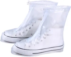 balacoo Unisex Shoe Covers Thickened Slip Rain Snow Overshoes for Men and Women Reusable Easy to Clean with Elastic Drawstring for Fit