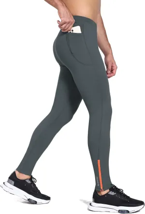 baleaf Men's Winter Running Tights Thermal Cycling Pants Water Resistant Fleece Leggings Zipper Pockets Cold Weather Gear