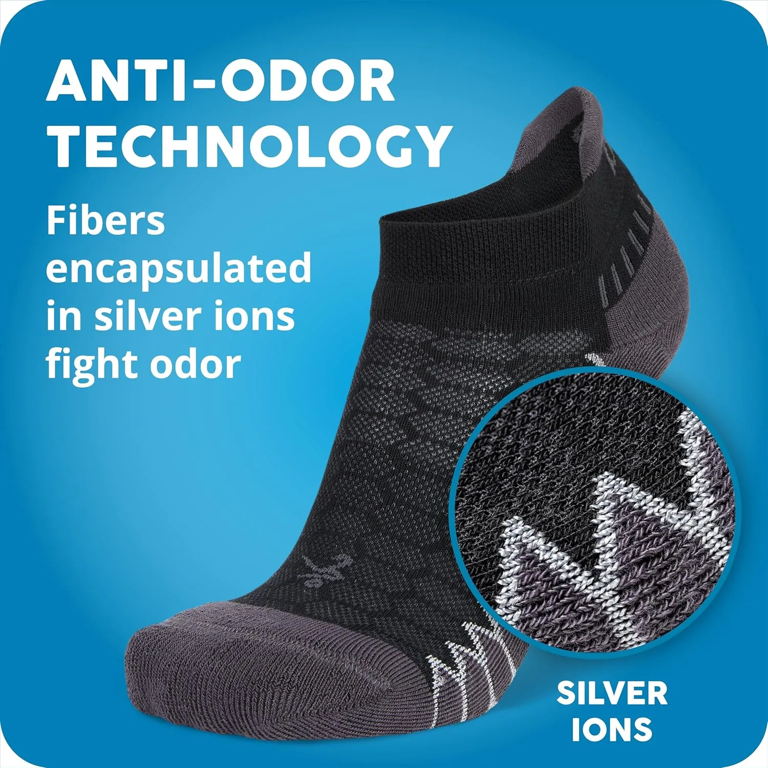 Balega Unisex Adult Silver Compression Fit Performance No Show Athletic Running Socks (1 Pair)