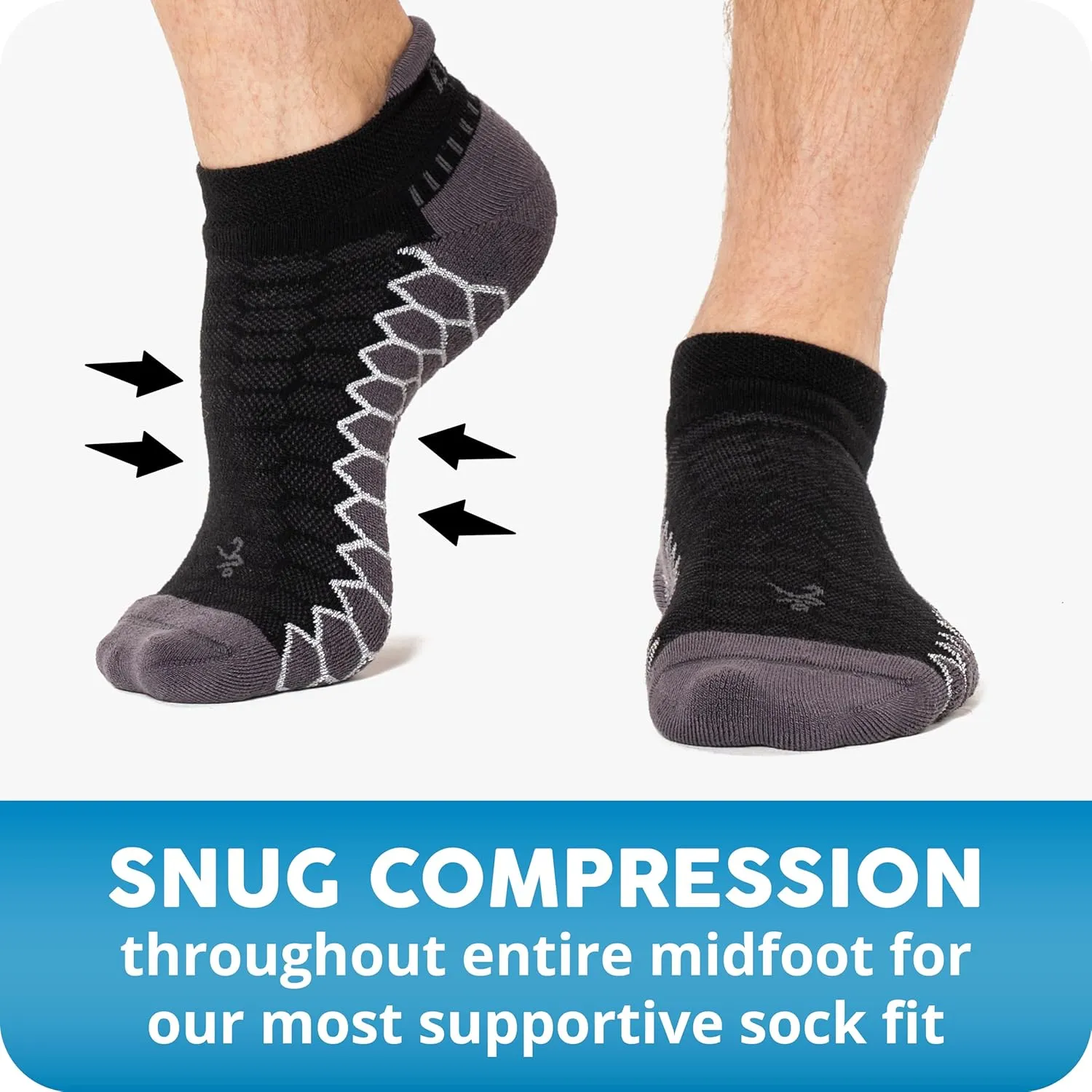 Balega Unisex Adult Silver Compression Fit Performance No Show Athletic Running Socks (1 Pair)