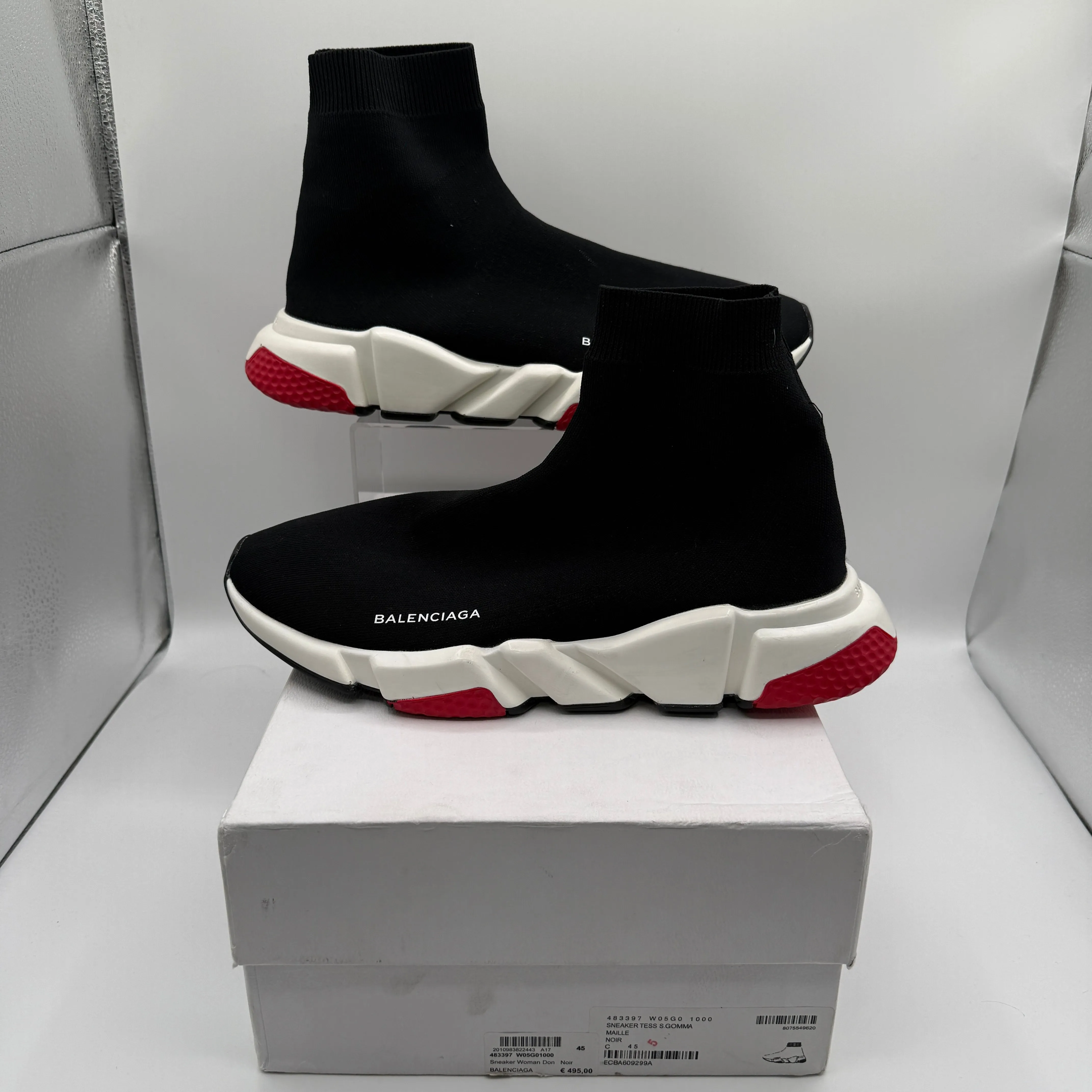 Balenciaga Speed Trainer Black Red *pre-owned* (SIZE US12/EU45)