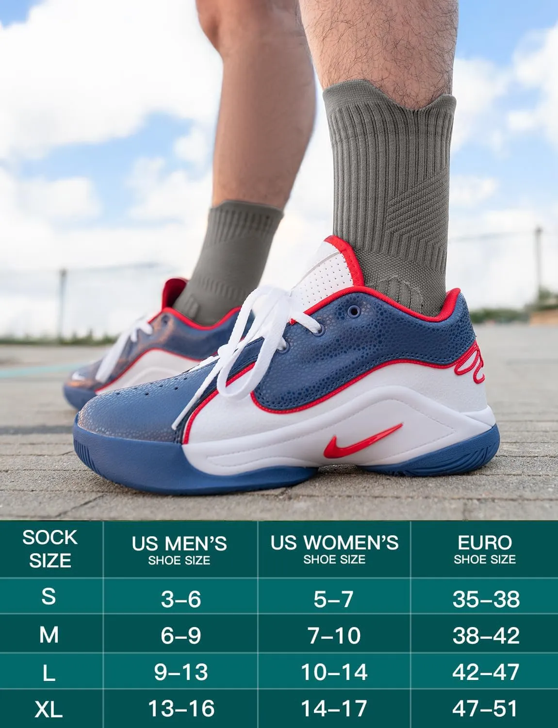 Bamboo Viscose Coolmax Crew Compression Running Socks Athletic Hiking Basketball Workout Moisture Wicking AntiBlister