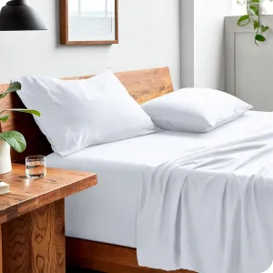 Bare Home Queen Sheet Set - Luxury 1800 Ultra-Soft Stonewashed Microfiber - Double Brushed - Deep Pockets - Easy Fit - Breathable Bedding - Sheet Sets & Pillowcases (Queen, White)