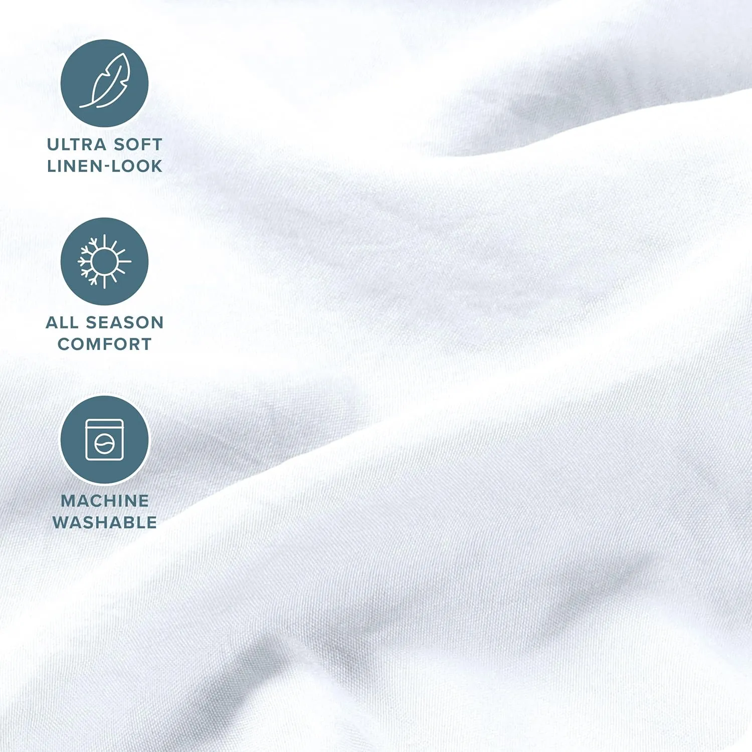 Bare Home Queen Sheet Set - Luxury 1800 Ultra-Soft Stonewashed Microfiber - Double Brushed - Deep Pockets - Easy Fit - Breathable Bedding - Sheet Sets & Pillowcases (Queen, White)