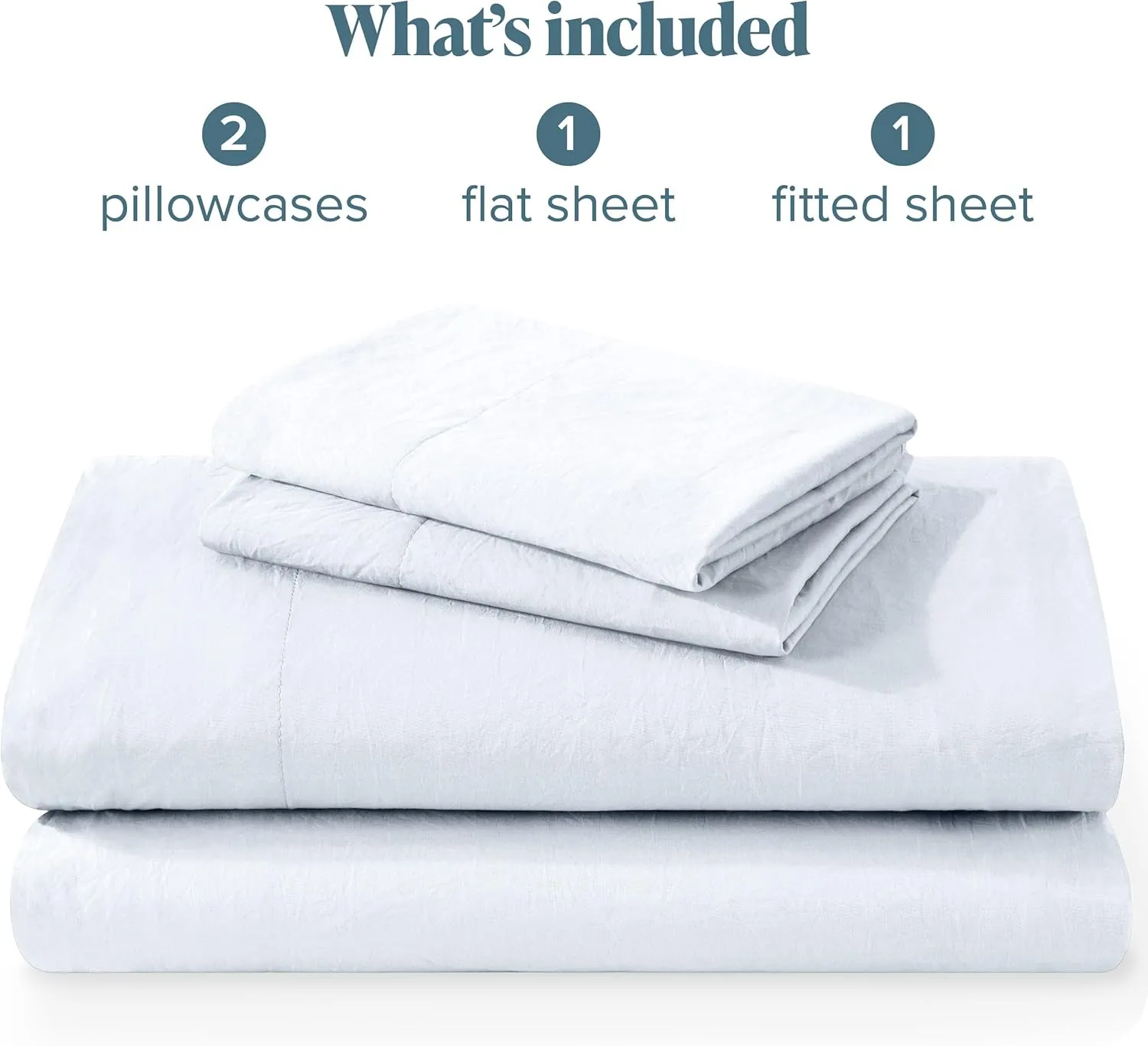 Bare Home Queen Sheet Set - Luxury 1800 Ultra-Soft Stonewashed Microfiber - Double Brushed - Deep Pockets - Easy Fit - Breathable Bedding - Sheet Sets & Pillowcases (Queen, White)
