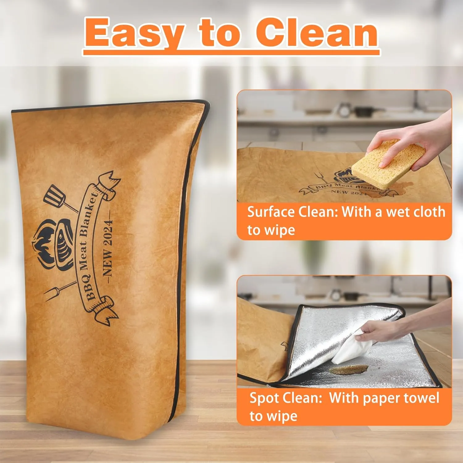 BBQ Blanket for Resting Meat, BBQ Brisket Blanket Meat Resting Blanket for Smoking, Grilling Meat Insulated Resting Bag with Wide Mouth for Large Brisket/Turkey (Regular 21in)